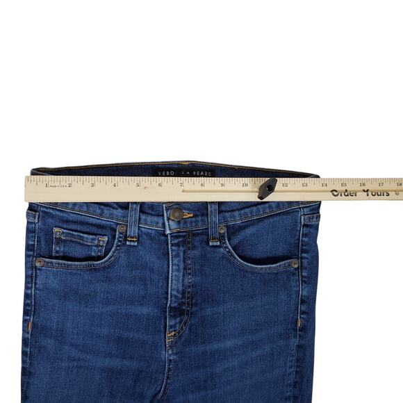Veronica Beard Jeans Kate 10" Skinny Ankle Frayed Raw Hem Size 27 Blue Stretch - Picture 7 of 14